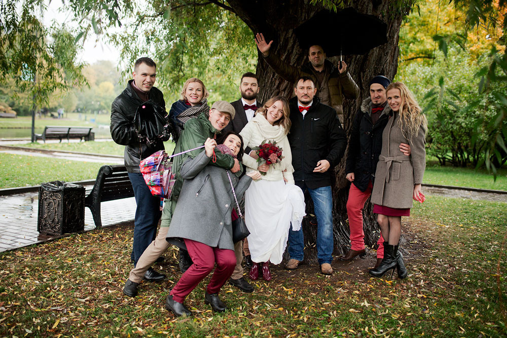 Осенняя свадьба в дождь. Семейный и портретный фотограф в Москве Елена Флегант