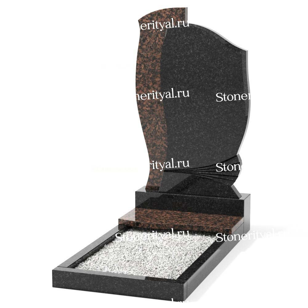 Комбинированные памятники на одного. Изготовление и установка памятников в Москве и МО