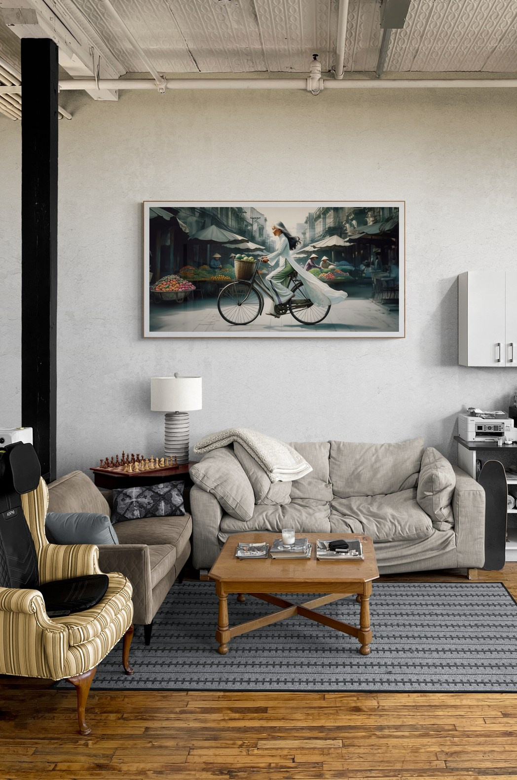 “On Sunday” Digital art for interior — asian style. AI Photo Retoucher and Image Restorer Zhanna Ognivo