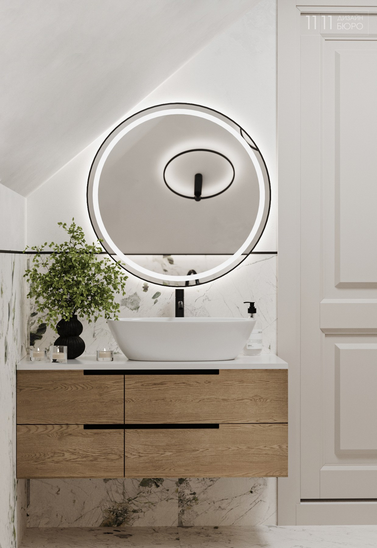 Дизайн мансардной ванной комнаты