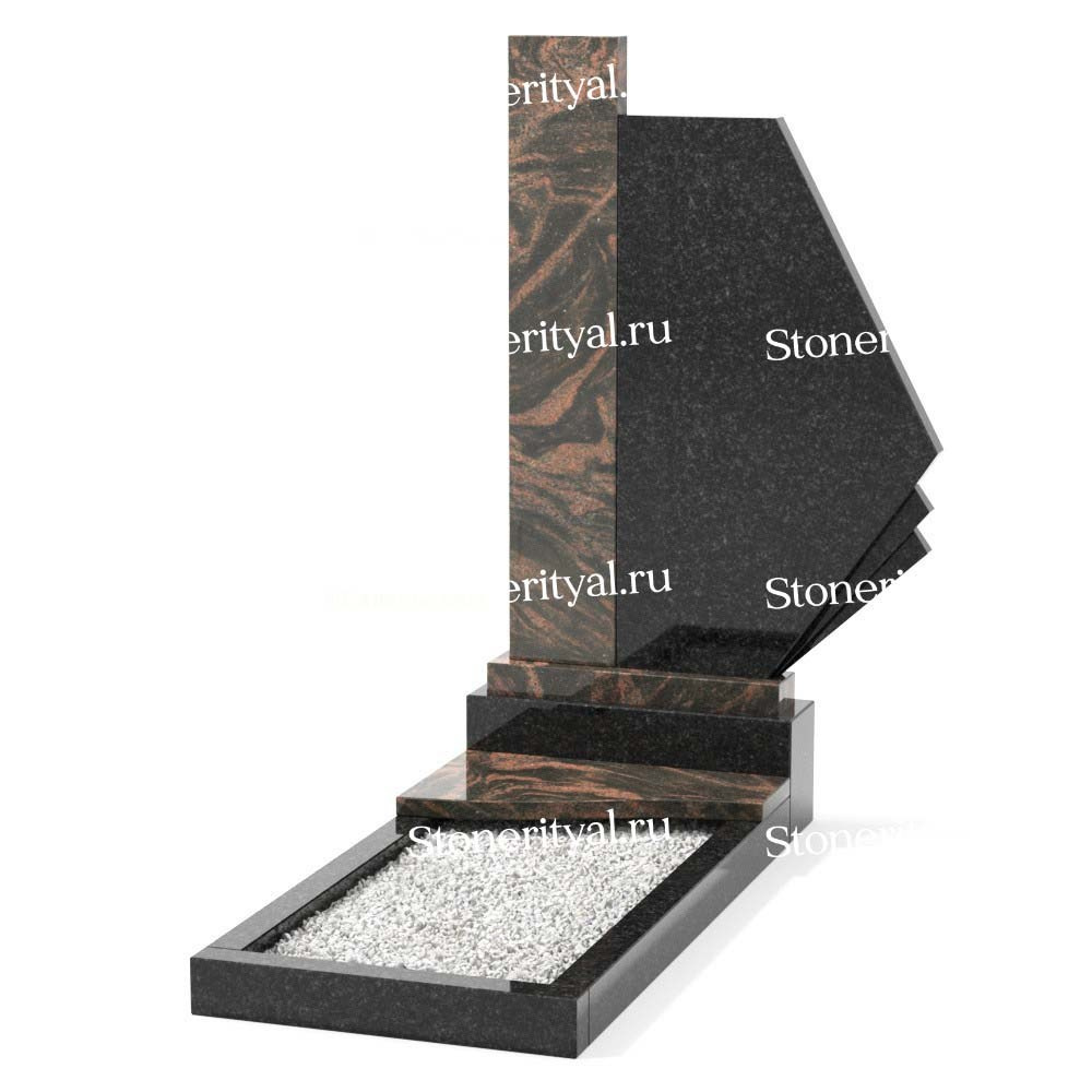 Комбинированные памятники на одного. Изготовление и установка памятников в Москве и МО