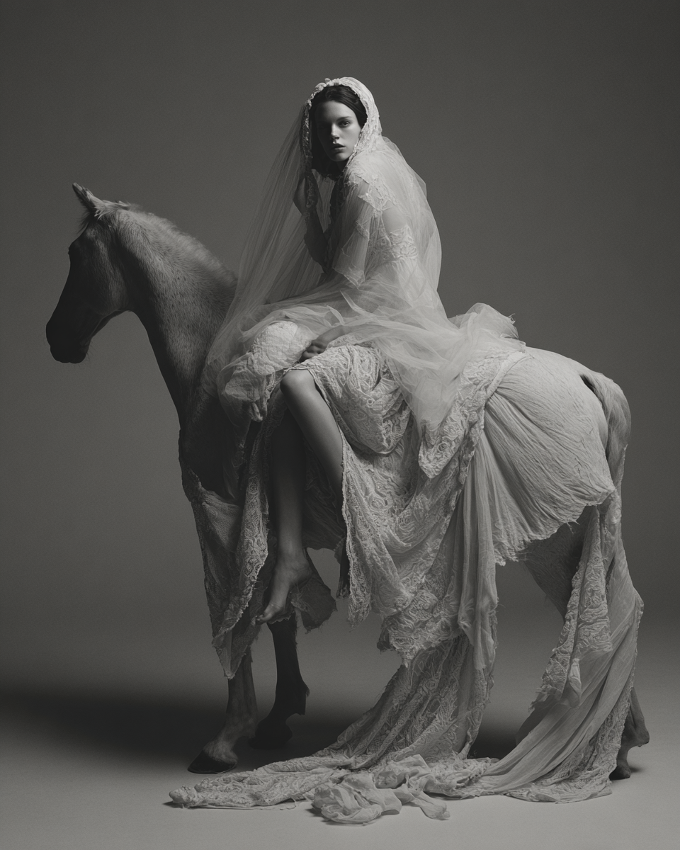 Проект в стиле Martin Margiela 1995 фото Steven Meisel. Ekaterina Kiral — Visual Branding & AI Creation