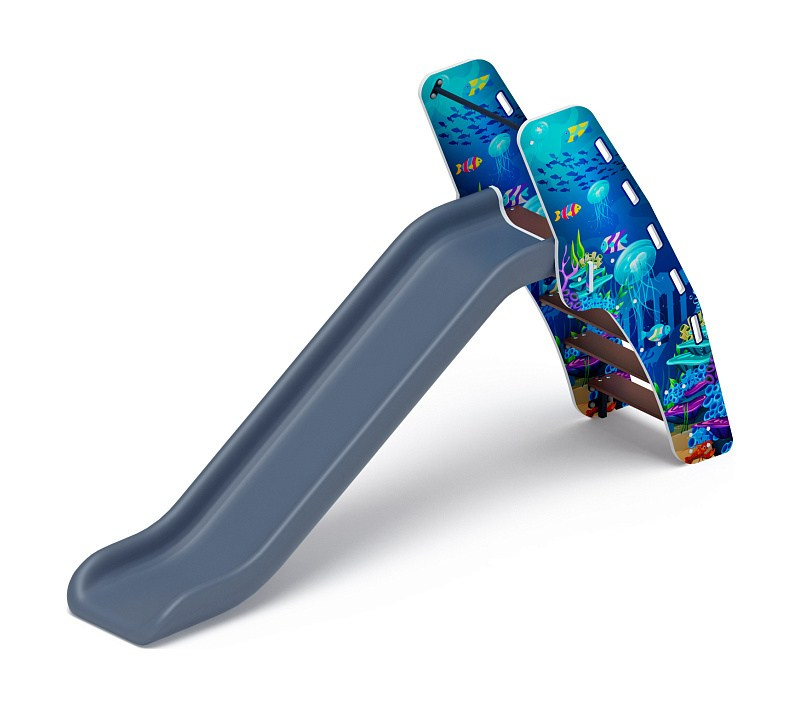 Горка пластиковая - ИО 42.01.01-07 - (серый скат) H=1200 (Морской) Габариты (ШхДхВ): 3480х750х2000 Зона безопасности, мм: 6980х3750 Скат горки: H=1200 (пластиковый скат) Возрастные ограничения от 3 до 12 лет, весом не более 70 кг