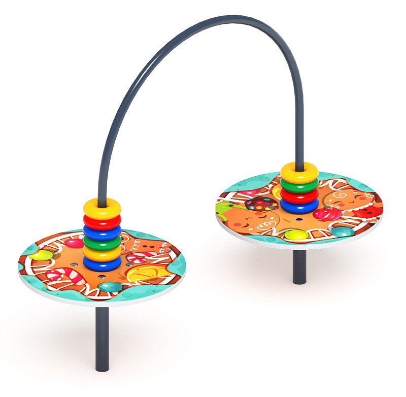 Счеты со столиком (пряничный домик) - Игровая панель - МФ 22.01.06-03.И1 Габариты (ШхДхВ): 1325х500х1000 Зона безопасности, мм: 3325х2500