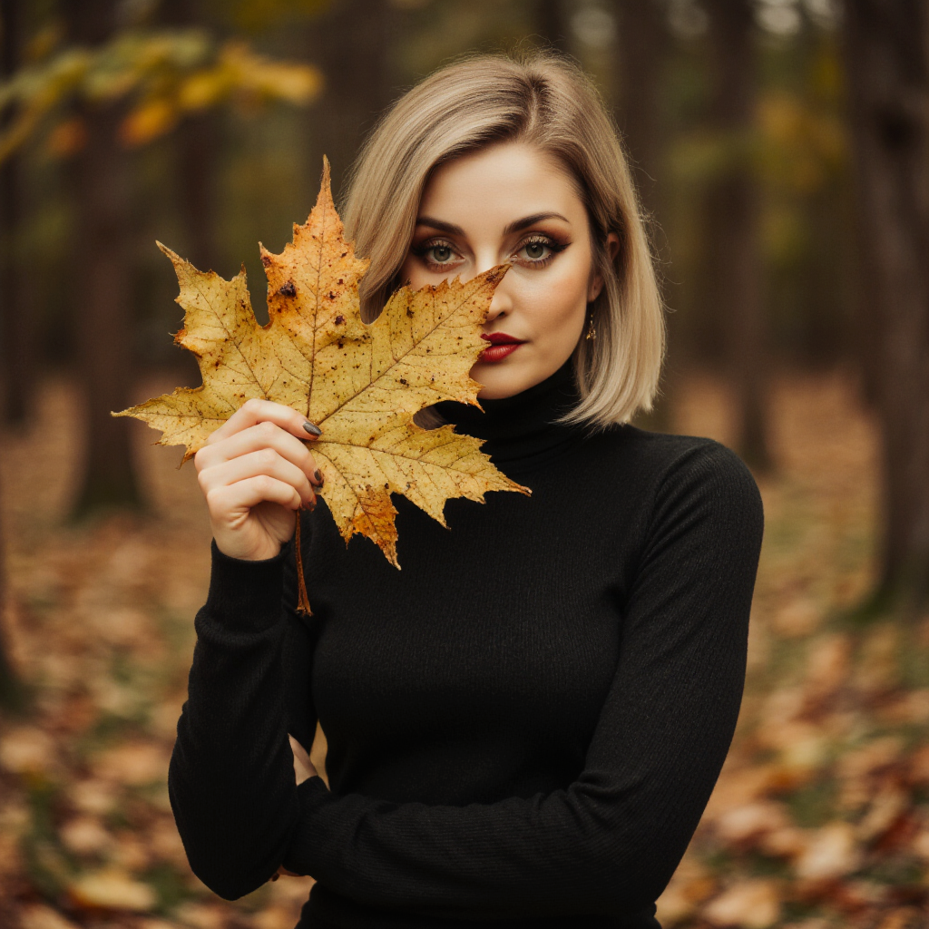 Осенняя фотосессия. AI-фотограф — Ольга Герман. Нейрофотосессии, уникальные цифровые портреты и образы будущего