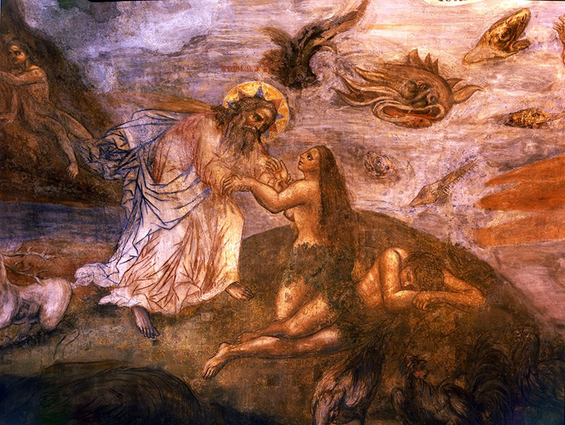 "Грехопадение". Фреска из ц-ви Царевича Дмитрия "на крови" в кремле