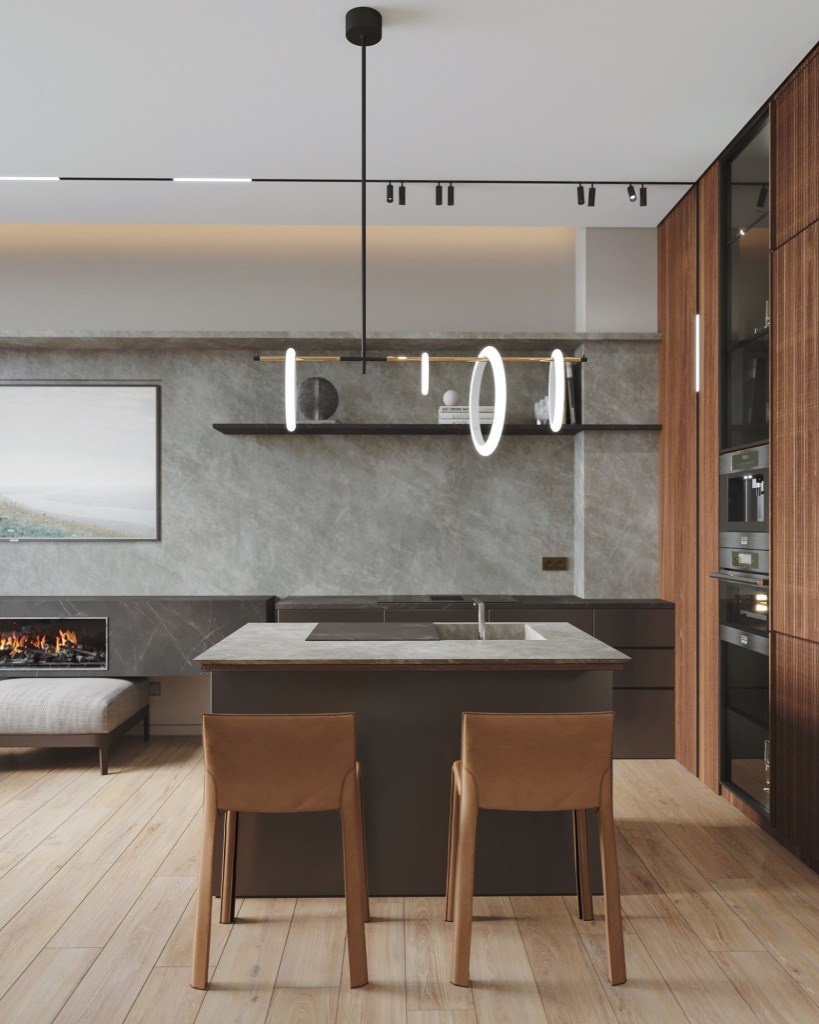 Клубный дом в парке в Москве «Река». Интерьеры и архитекура