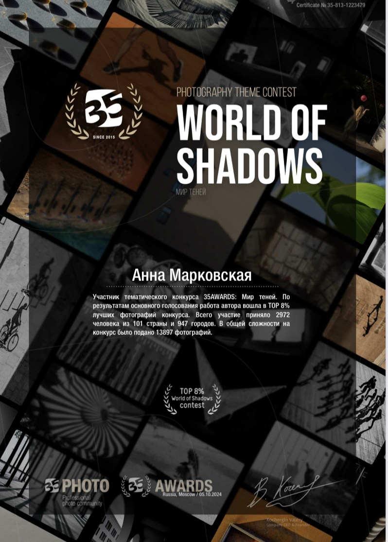 Достижения. Детский и семейный фотограф в Санкт-Петербурге Анна Марковская