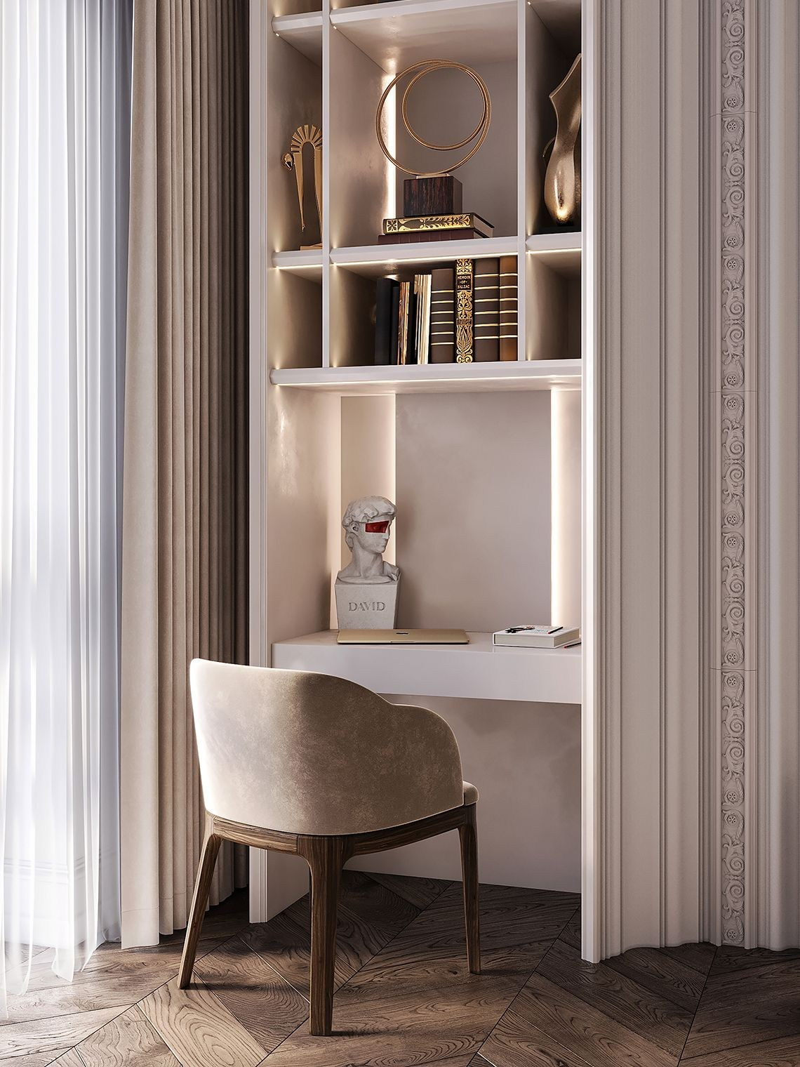 Ваша квартира в неоклассическом фасаде Turandot Residences с масками комедии дель арте — это уже искусство . Наша задача — не испортить его. Современная классика с уважением к архитектуре: восстанавливаем пропорции, подчеркиваем высоту потолков (3,3 м), используем натуральные материалы — массив дуба, итальянский мрамор, латунь .