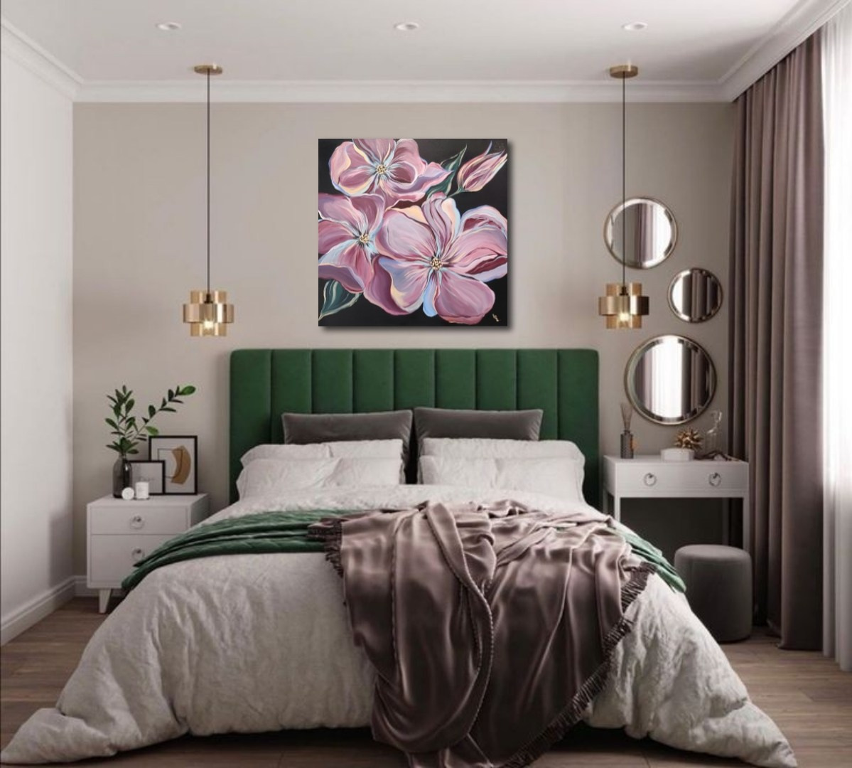 Картина «Сказочные цветы» 70×70. Художник Виктория Руш из Москвы