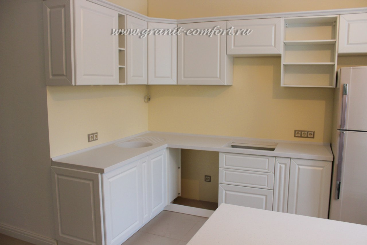 Столешницы на угловой кухонный гарнитур. Гранит-Комфорт|Столешницы из искусственного камня в Перми |Пермь
