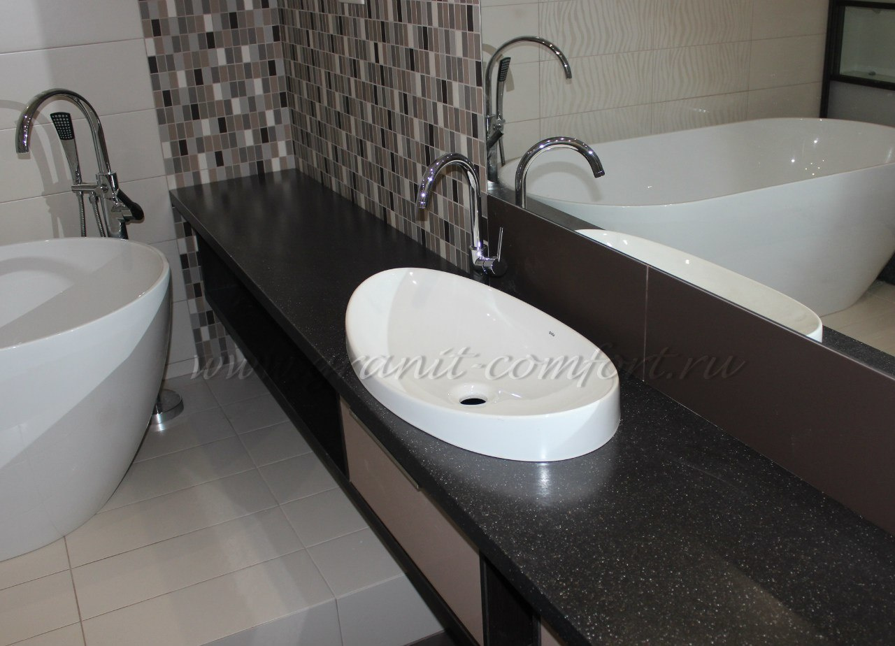 Столешницы в ванную комнату. Гранит-Комфорт|Столешницы из искусственного камня в Перми |Пермь