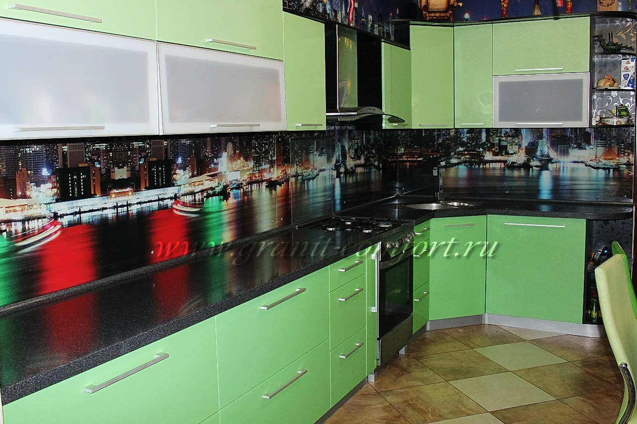 Столешницы на угловой кухонный гарнитур. Гранит-Комфорт|Столешницы из искусственного камня в Перми |Пермь