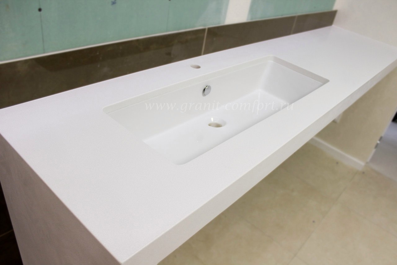 Столешницы в ванную комнату. Гранит-Комфорт|Столешницы из искусственного камня в Перми |Пермь