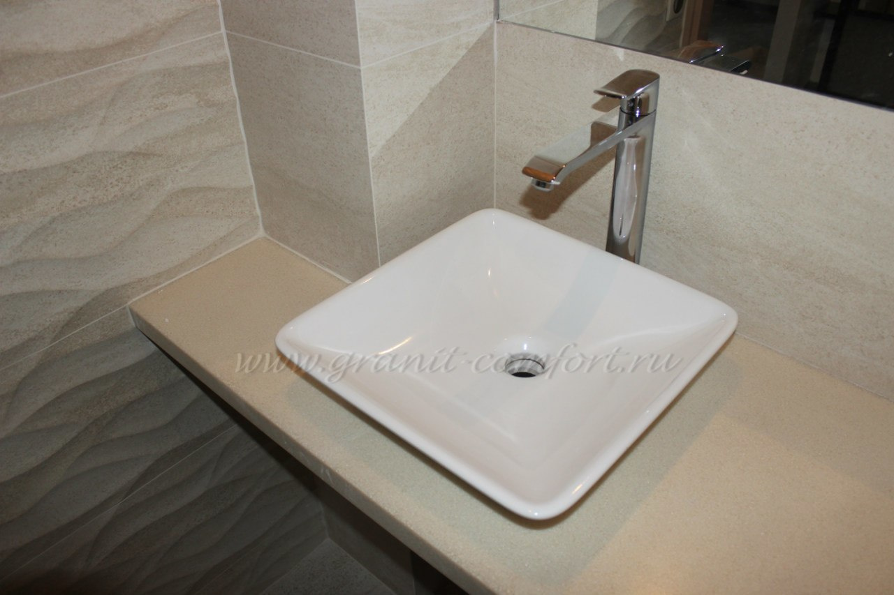 Столешницы в ванную комнату. Гранит-Комфорт|Столешницы из искусственного камня в Перми |Пермь