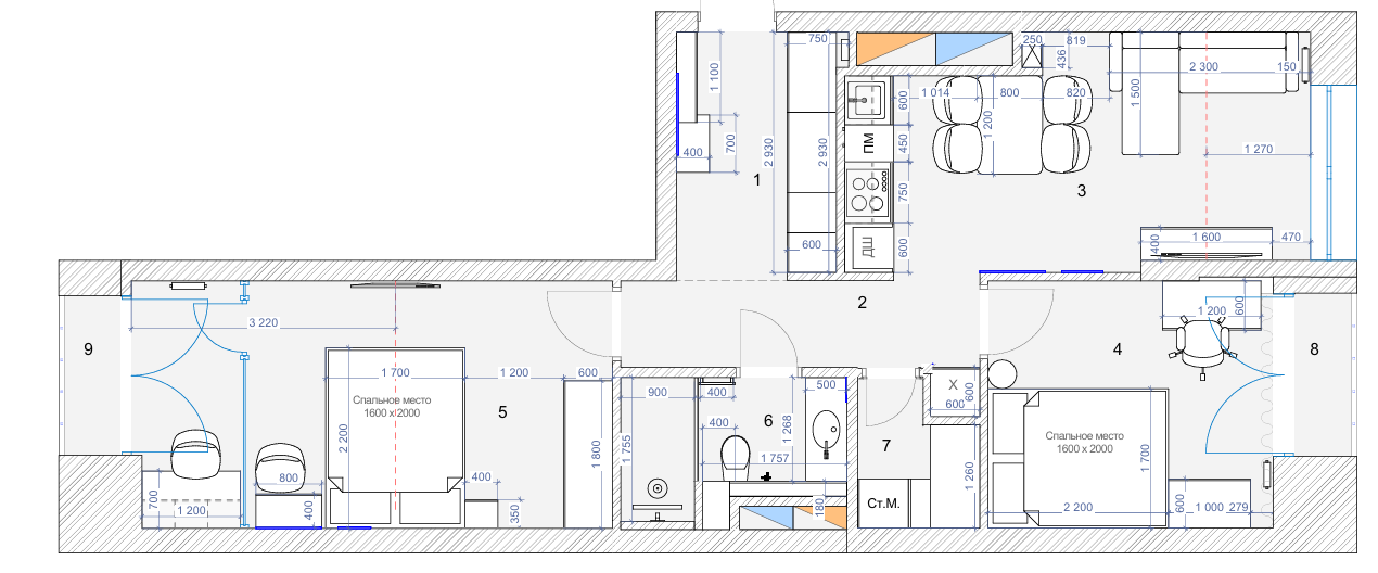 Проект 8 ЖК Западный порт  68 м. Artstudio17 Дизайн-студия Ирины Чабан в Москве