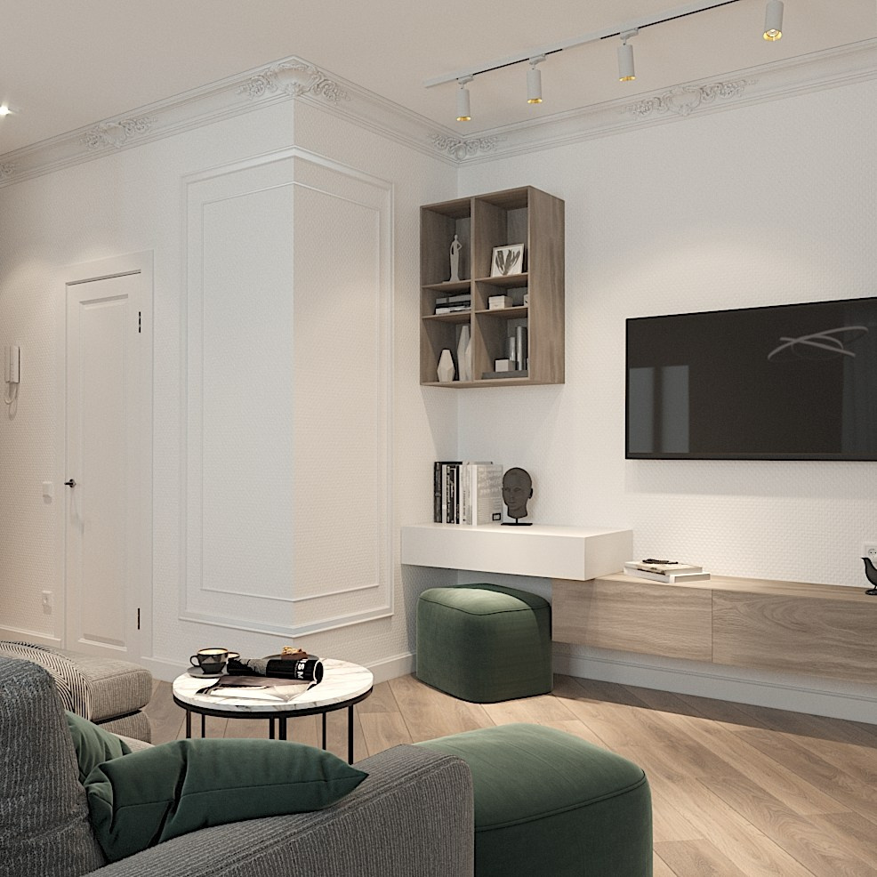 Евродвушка в историческом доме. Студия интерьерной визуализации и дизайна FishkaRom в Краснодаре и по всей России