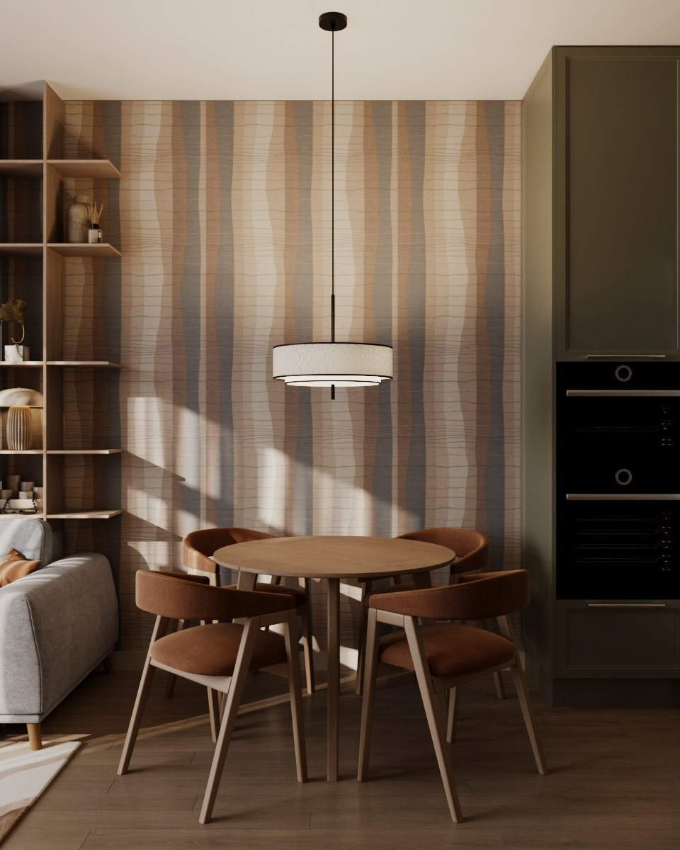 Кухня —гостиная ЖК Голландия. Визуализатор Векшина Елена