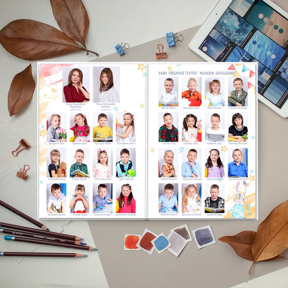 Выпускные альбомы в детский сад  2 разворота лайт заказать Иваново Ярославле Костроме Владимире. Выпускные альбомы в Иваново в детский сад и школу. Александр и Светлана Янкины