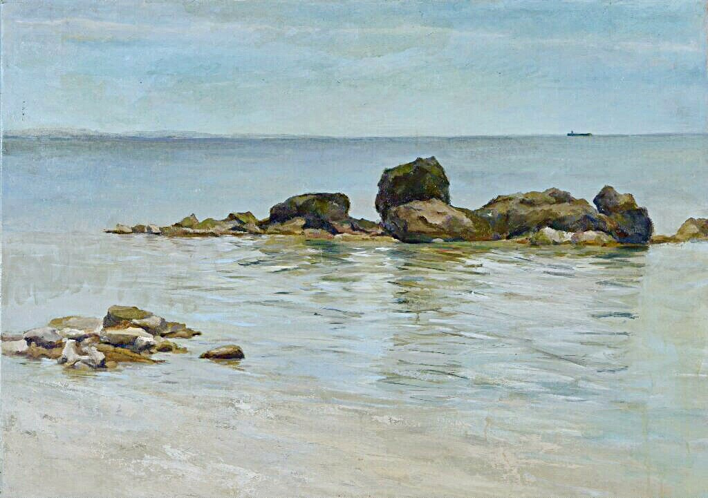 "Пляж о. Закинтоса" 60Х80 см. Холст/масло 2018 Пляж, море, синий, голубой, природа