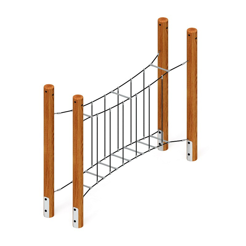 Спортивная серия (лиственница темный) СК 2.06.03-Л.01 Габариты (ШхДхВ): 3390х920х2500 Зона безопасности, мм: 6390х3920 Возрастные ограничения от 5 до 12 лет