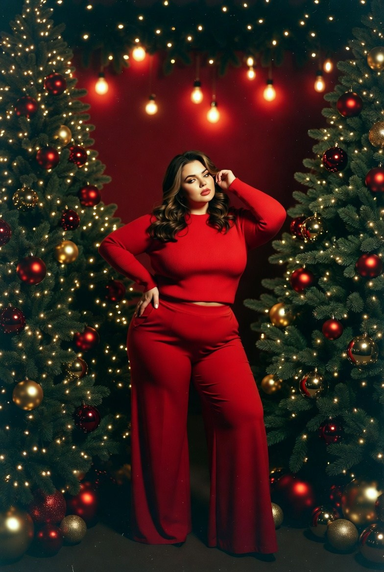 Плюс сайз в красном