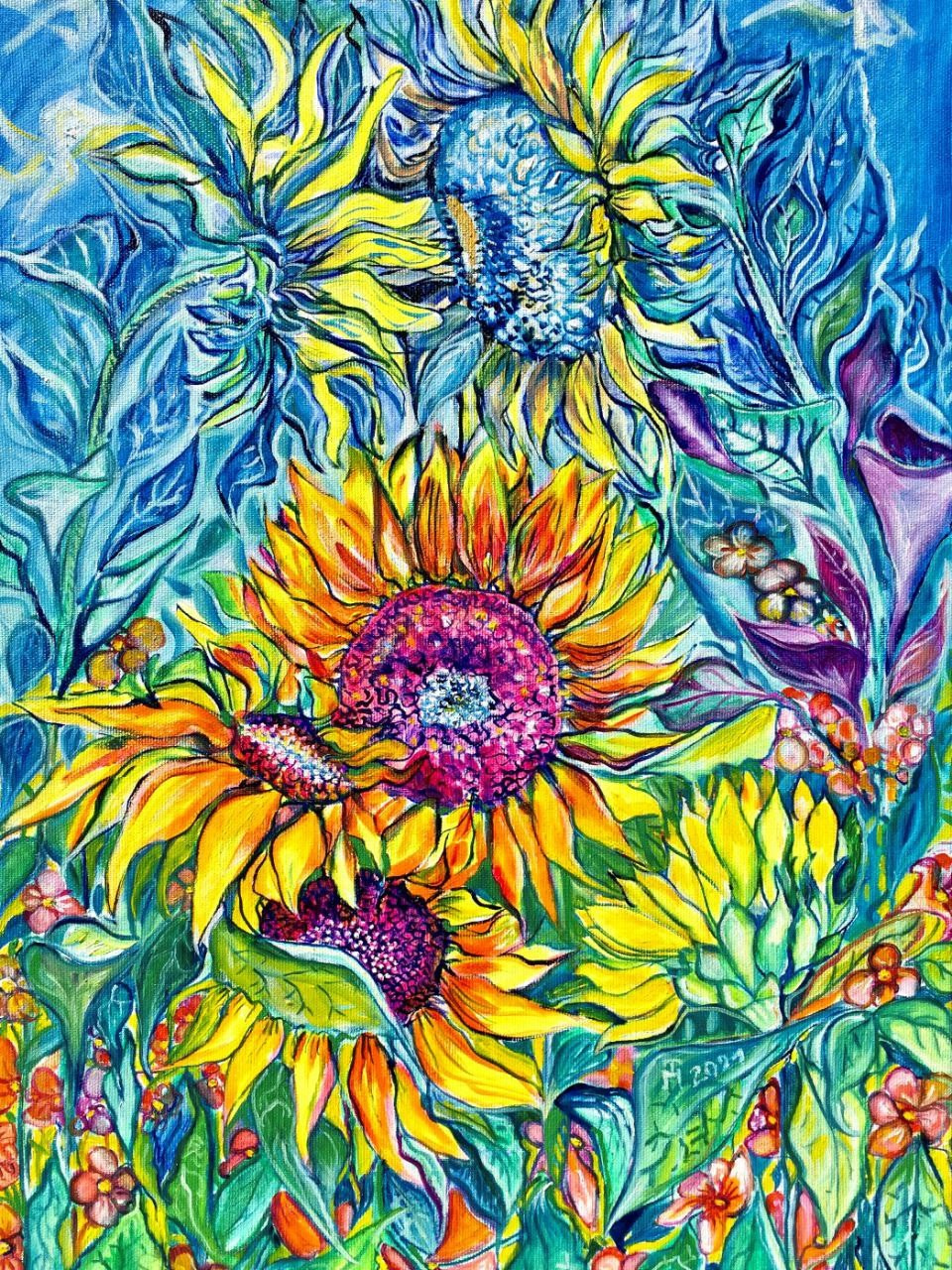 Sunflowers 50/70 cm acrylic on canvas 2020