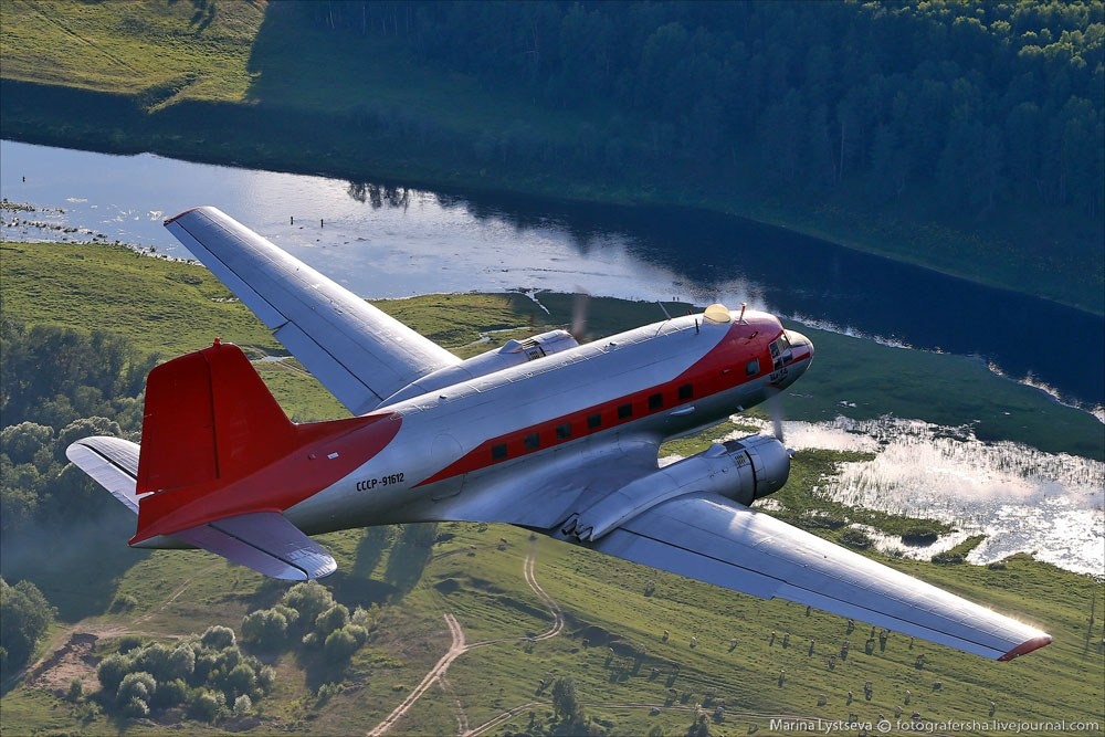 Ил-14, Ильюшин, самолёт, легенда поршневой авиации, самолёт 50-х годов. Авиационная техника для кино, рекламы и фотосессий