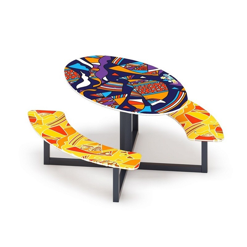 Столик детский круглый (Рыбы) - МФ 31.01.01-01 Габариты (ШхДхВ): 1165x1180x620 мм Зона безопасности, мм: 2165х2180