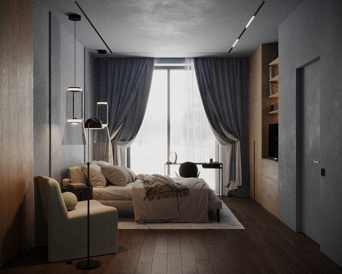 Синяя спальня Жуковка. Визуализатор Векшина Елена