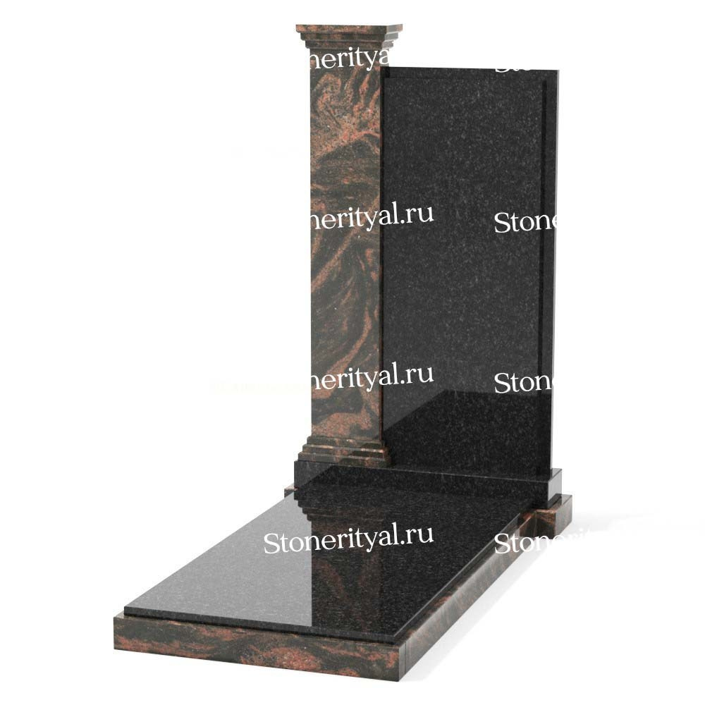 Комбинированные памятники на одного. Изготовление и установка памятников в Москве и МО