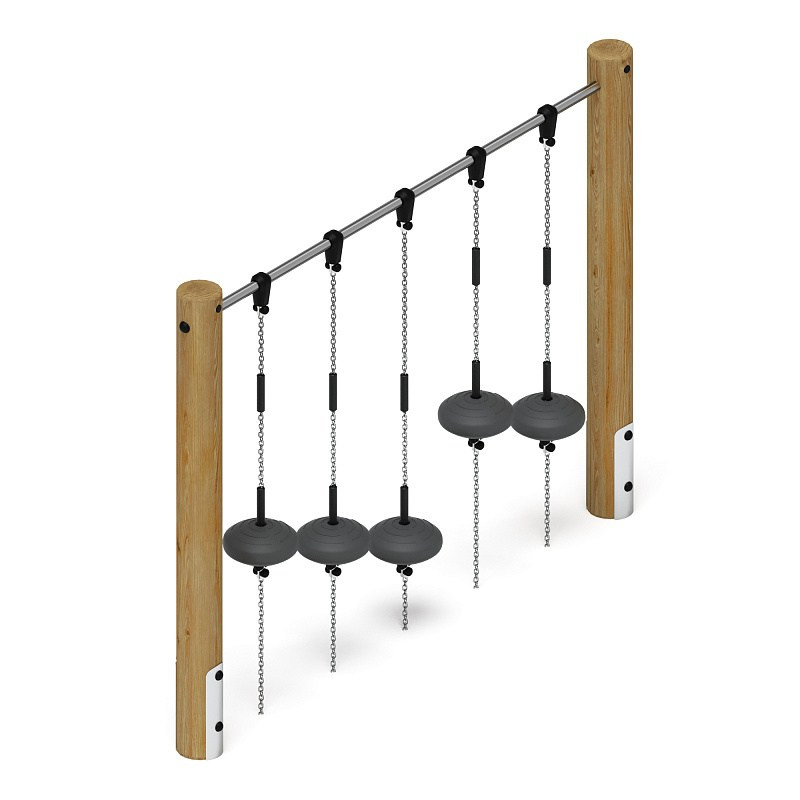 Спортивная серия (лиственница орех) СК 2.08.05-Л.И1.02 Габариты (ШхДхВ): 2750х300х2000 Зона безопасности, мм: 5750х3300 Возрастные ограничения от 5 до 12 лет