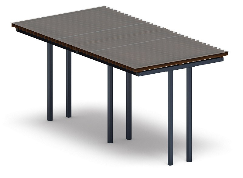 Пергола тент (прямая) - МФ 77.04.02 /с поликарбонатом/ Габариты (ШхДхВ): 5680x3000x3170 мм 