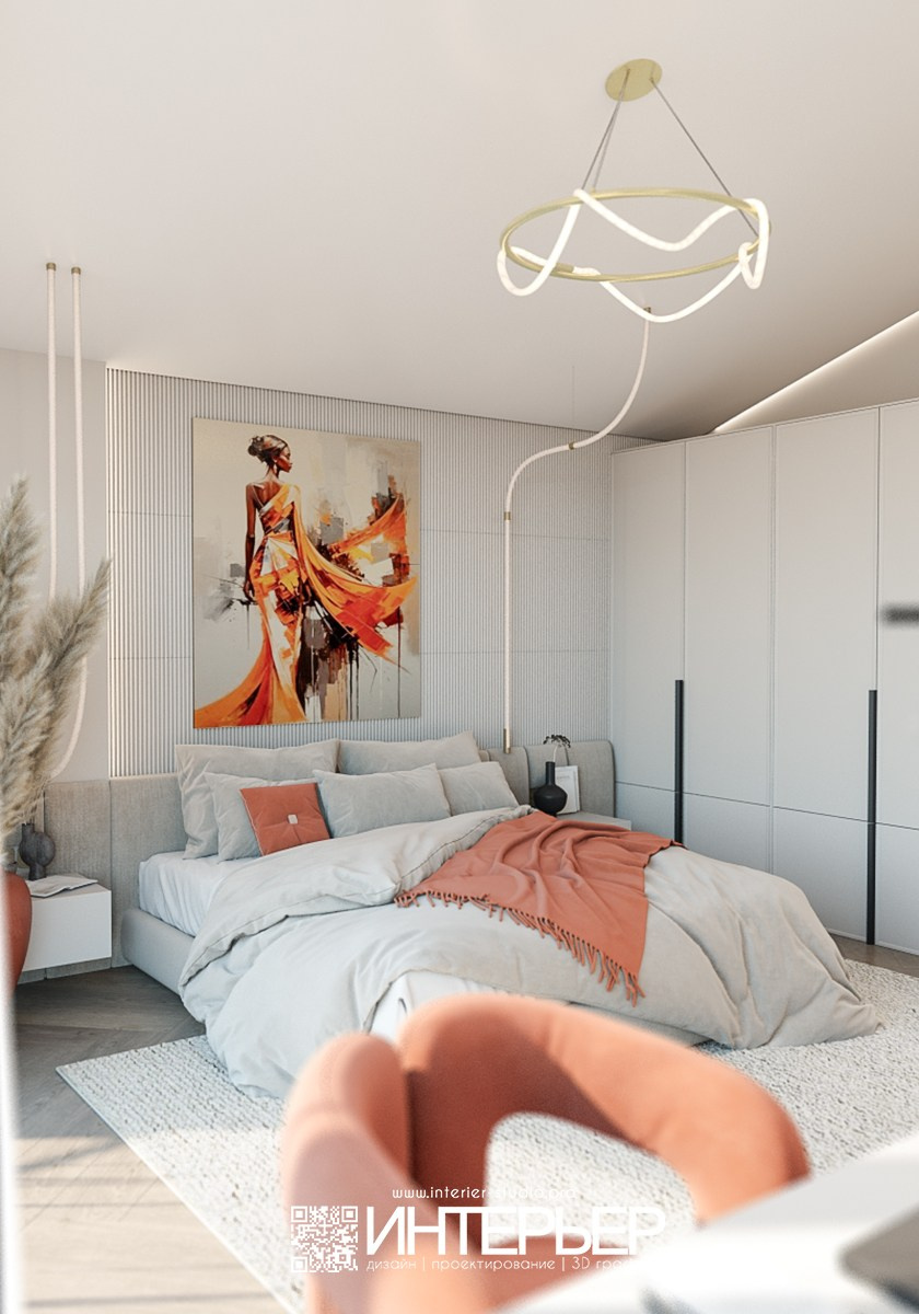 Детская и гостевая спальня. Дом Винсады. Дизайн интерьера, 3D визуализация и 3D моделирование. Создание проектов и чертежей. КМВ: Кисловодск, Пятигорск, Ессентуки и удаленно