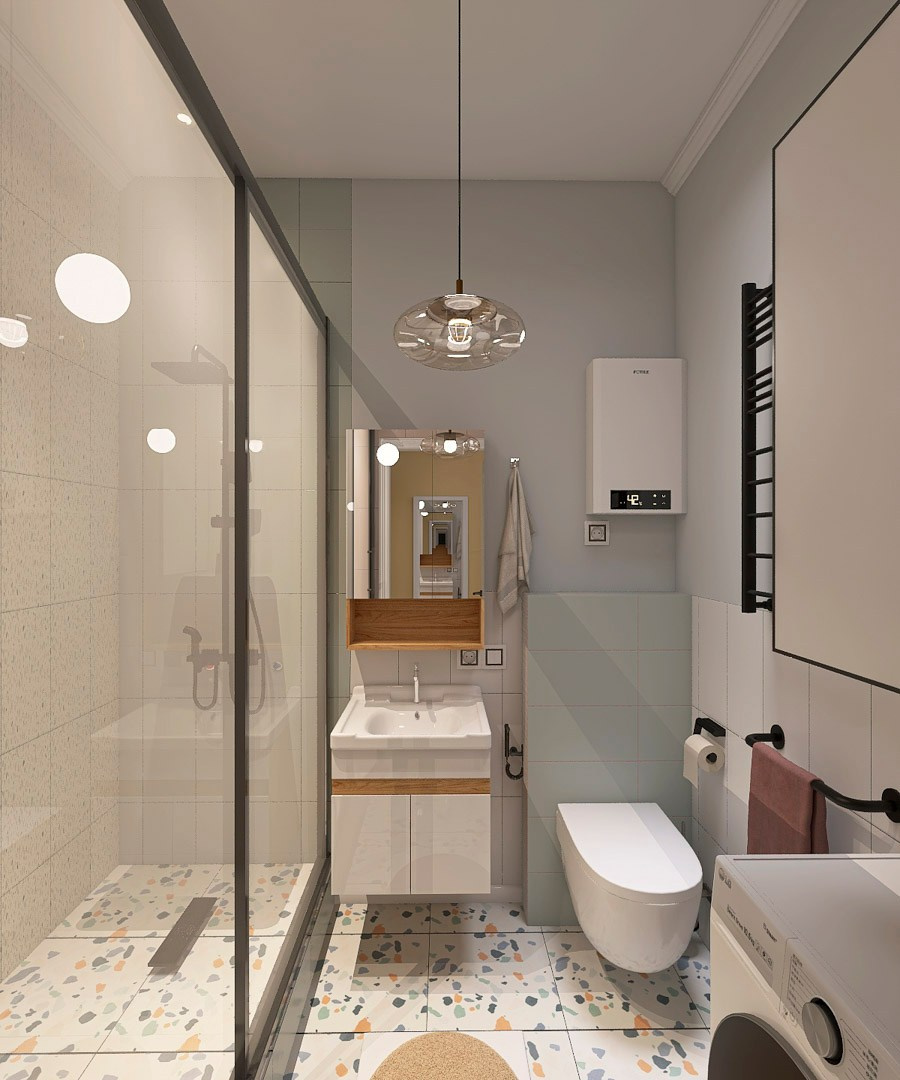 Визуализация (рендер) санузла в инвестиционном ремонте квартиры