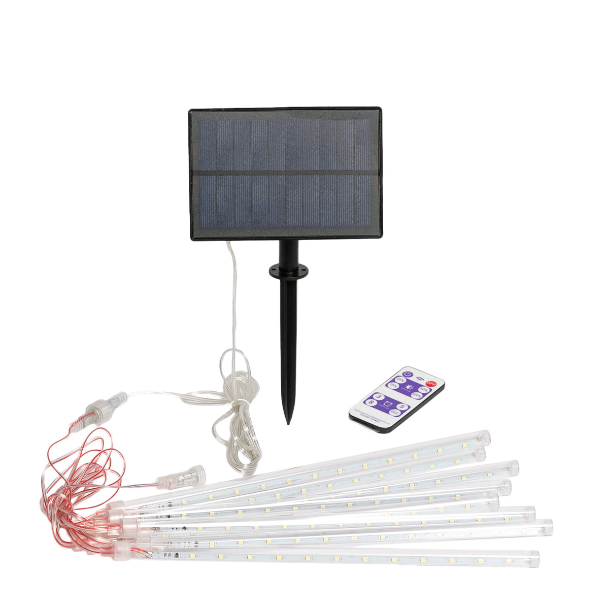 Гирлянда на солнечных батареях. На чёрном фоне. С созданием композиции. Предметная, рекламная фотосъёмка в Орле. Предметный фотограф в Орле