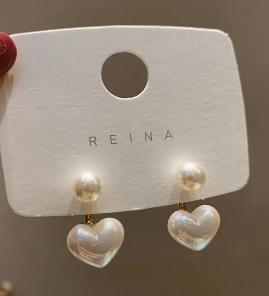 Серьги жемчужины в виде сердца