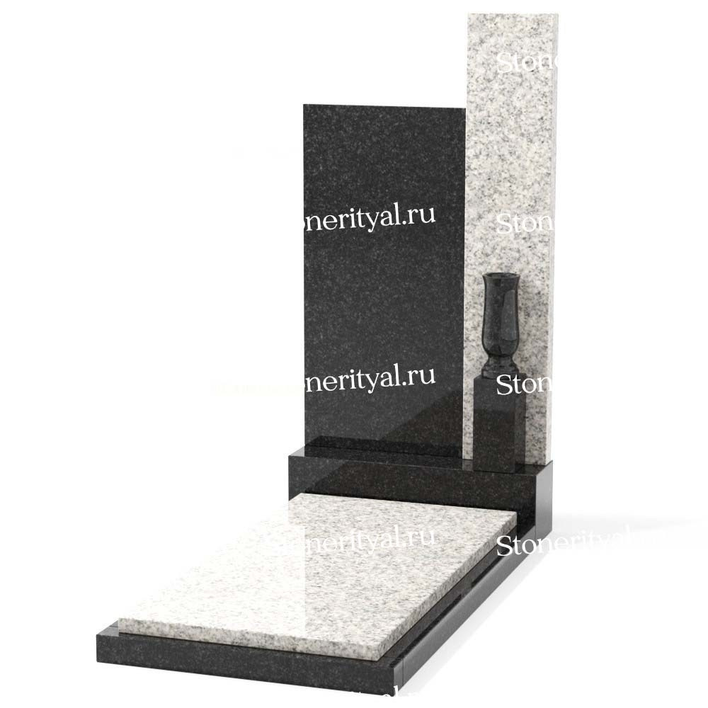 Комбинированные памятники на одного. Изготовление и установка памятников в Москве и МО