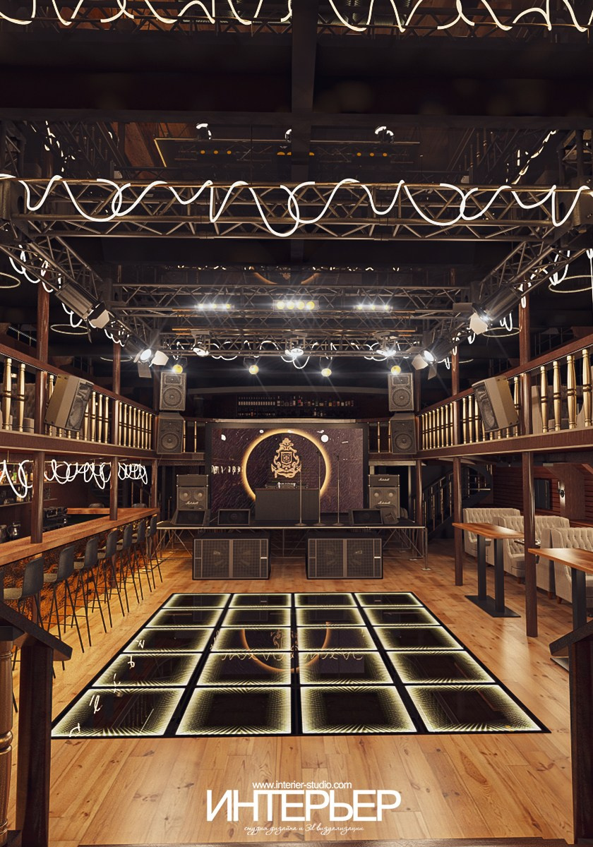 Ночной клуб на фрегате «Флагман», г. Великий Новгород. Дизайн интерьера, 3D визуализация и 3D моделирование. Создание проектов и чертежей. КМВ: Кисловодск, Пятигорск, Ессентуки и удаленно