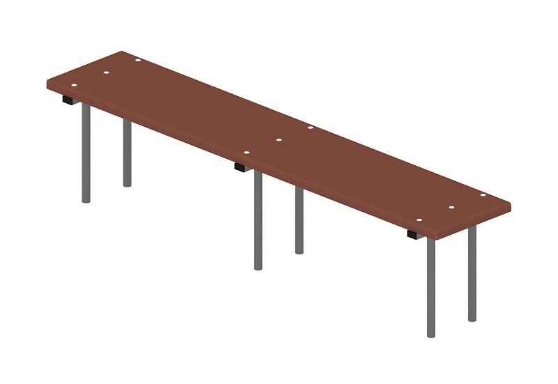 Скамья - МФ 42.01.02-И1 Габариты (ШхДхВ): 1800x380x460 мм Зона безопасности, мм: 2800х1380