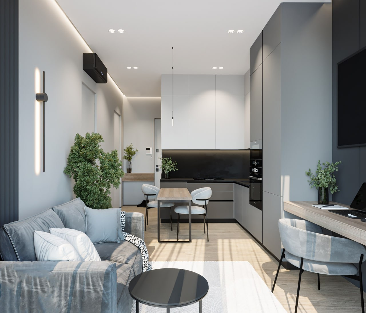 Дизайн-проект квартиры общей площадью 35 кв.м в Москве. Дизайнер интерьера в Дубне, Москве, Дмитрове