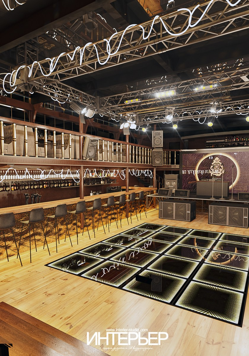 Ночной клуб на фрегате «Флагман», г. Великий Новгород. Дизайн интерьера, 3D визуализация и 3D моделирование. Создание проектов и чертежей. КМВ: Кисловодск, Пятигорск, Ессентуки и удаленно