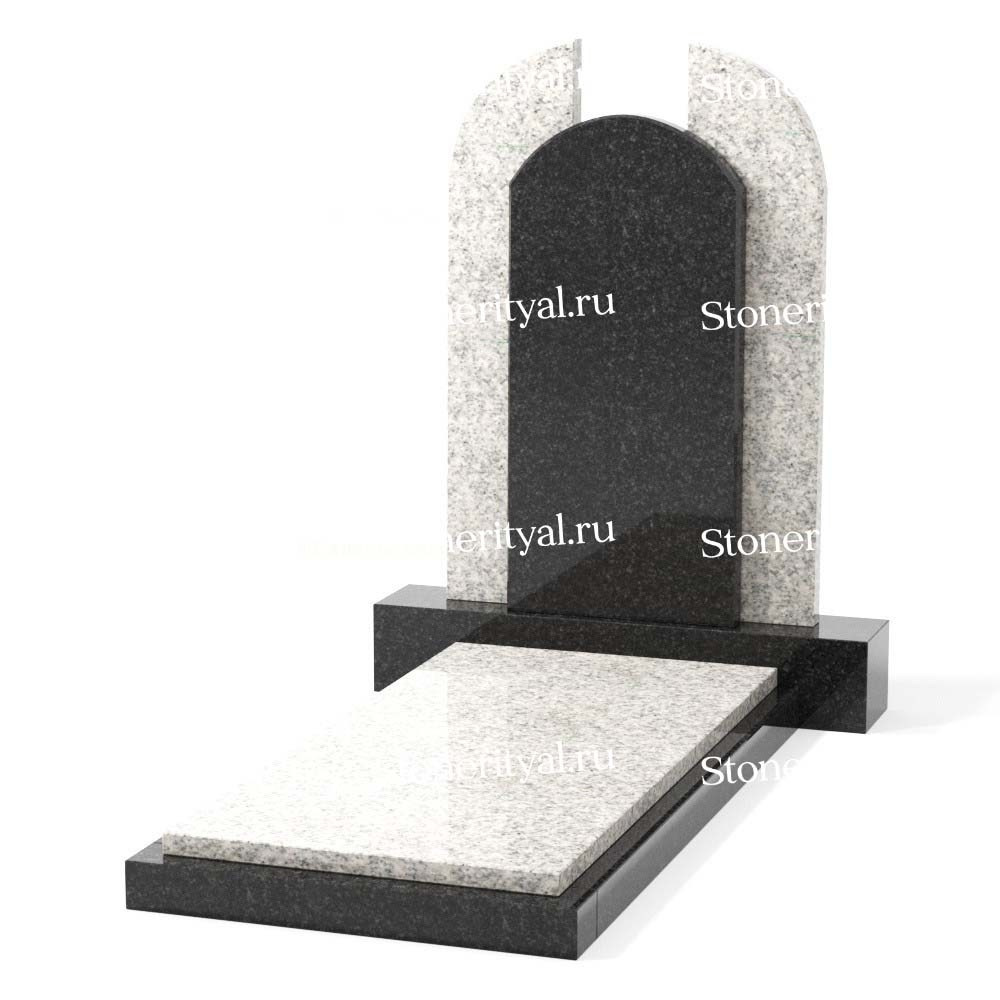 Комбинированные памятники на одного. Изготовление и установка памятников в Москве и МО