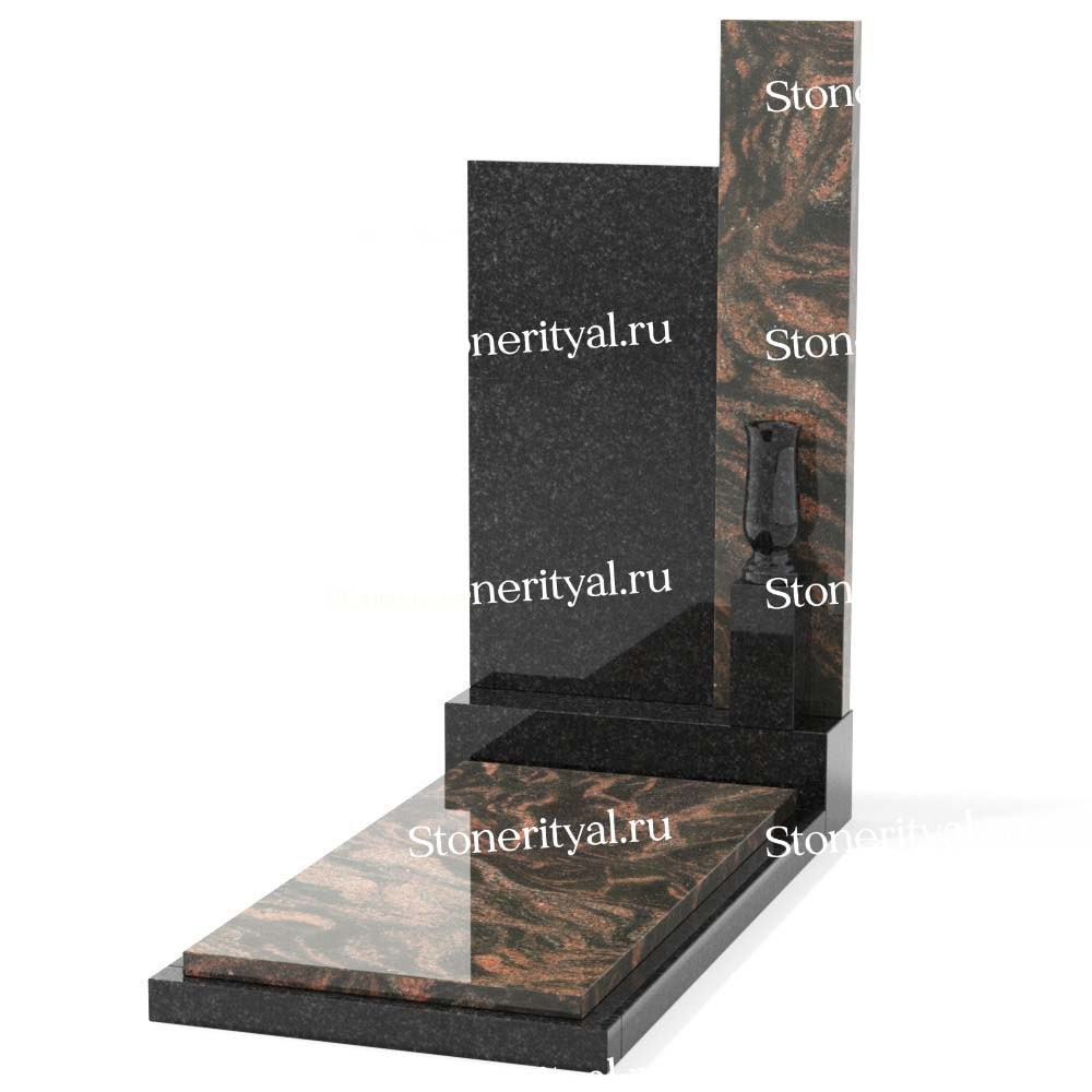 Комбинированные памятники на одного. Изготовление и установка памятников в Москве и МО