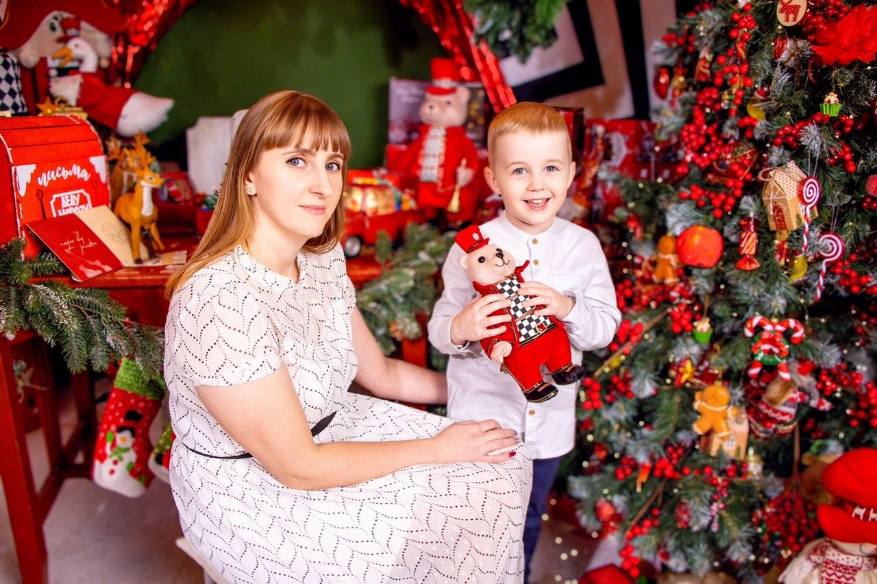 Новогодняя съёмка мама+сын. Фотограф Татьяна Матрос