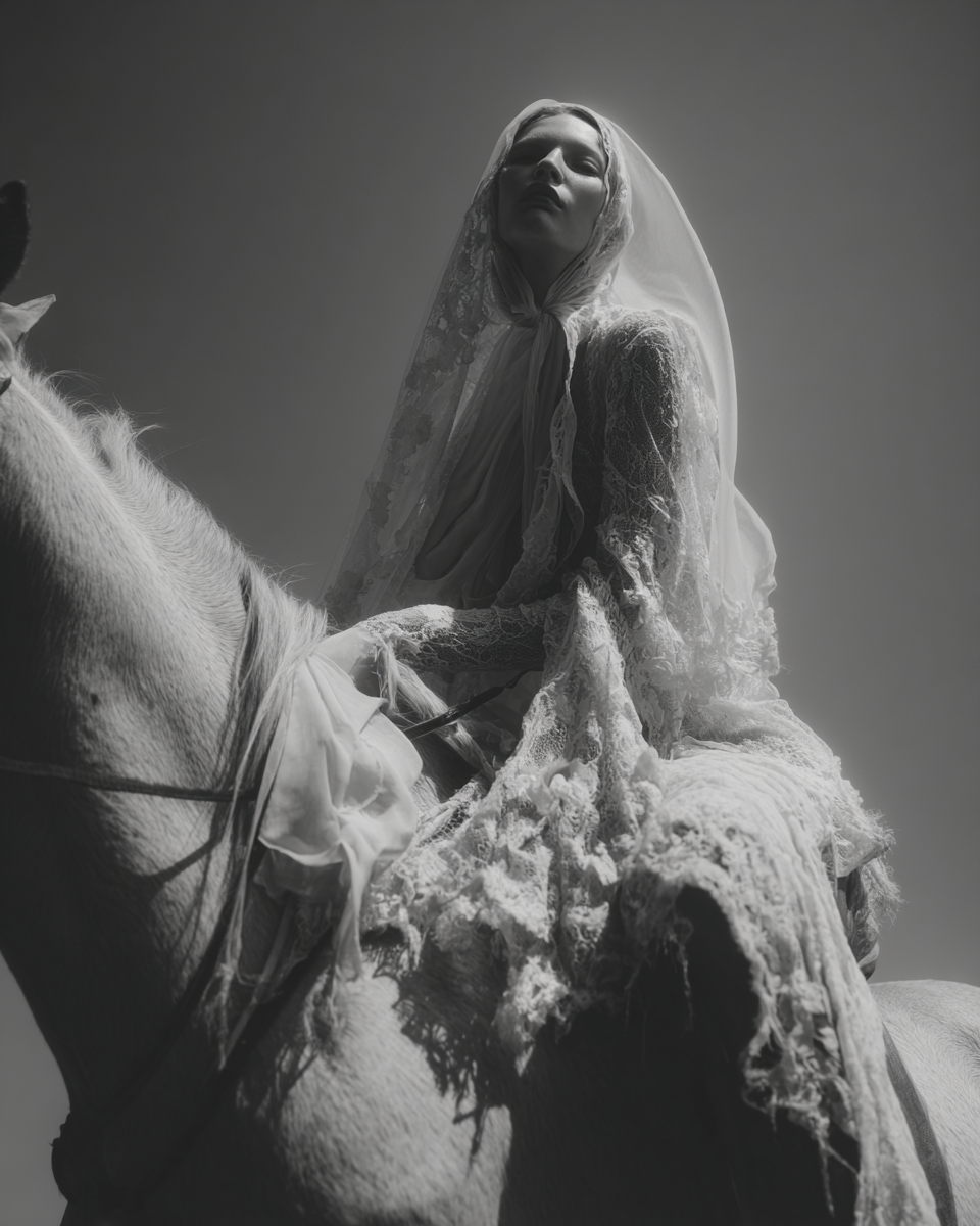 Проект в стиле Martin Margiela 1995 фото Steven Meisel. Ekaterina Kiral — Visual Branding & AI Creation