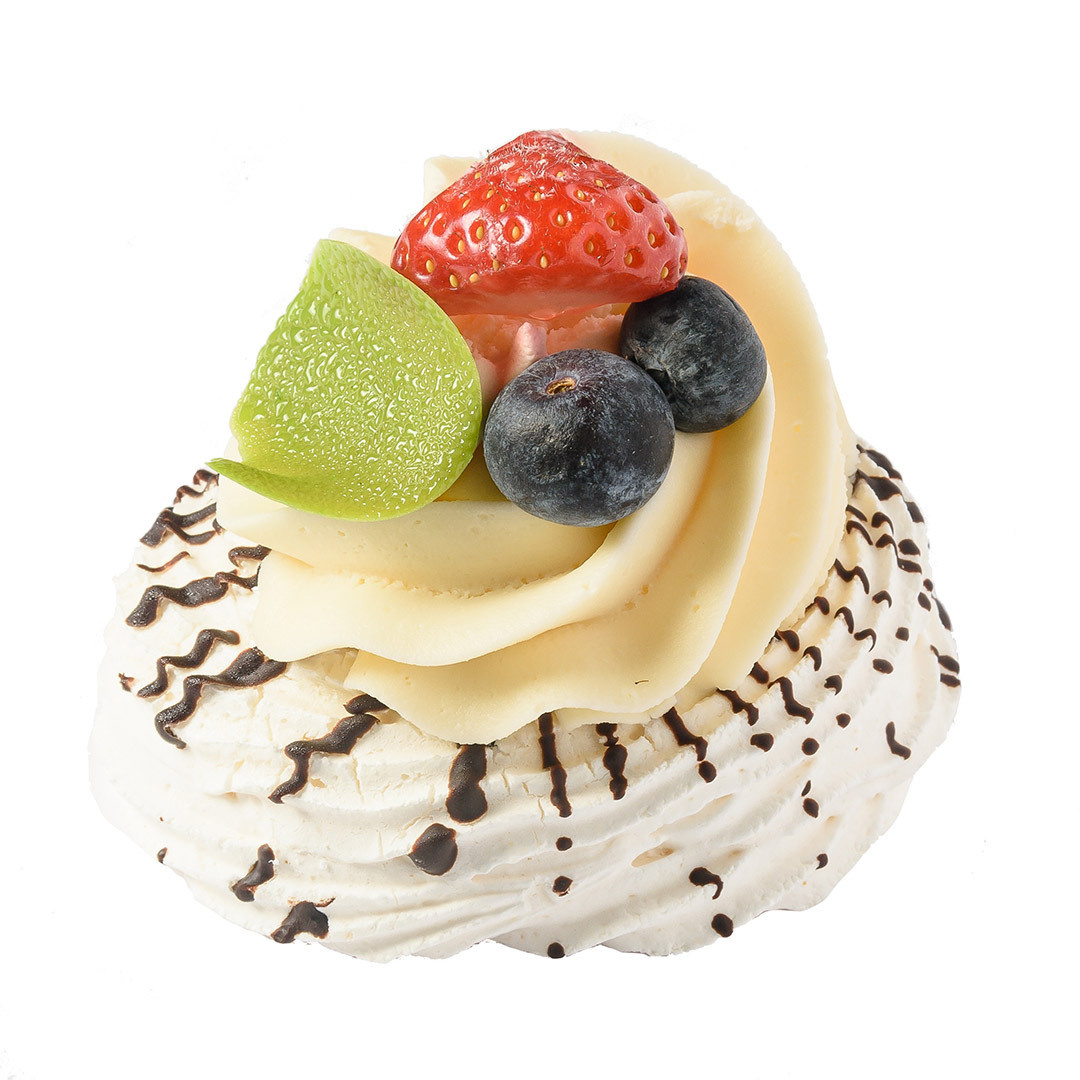 фуд фото, пирожное Павлова, десерт на белом фоне