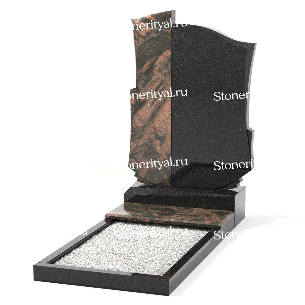 Комбинированные памятники на одного. Изготовление и установка памятников в Москве и МО