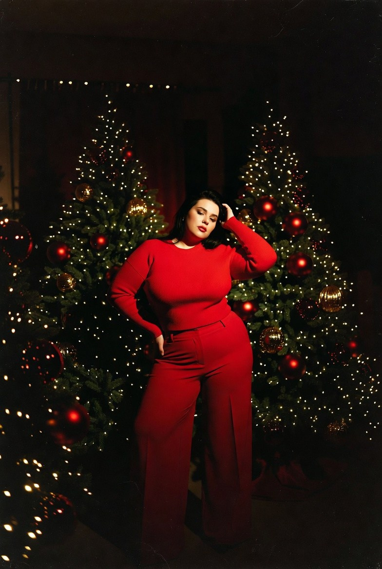 Плюс сайз в красном