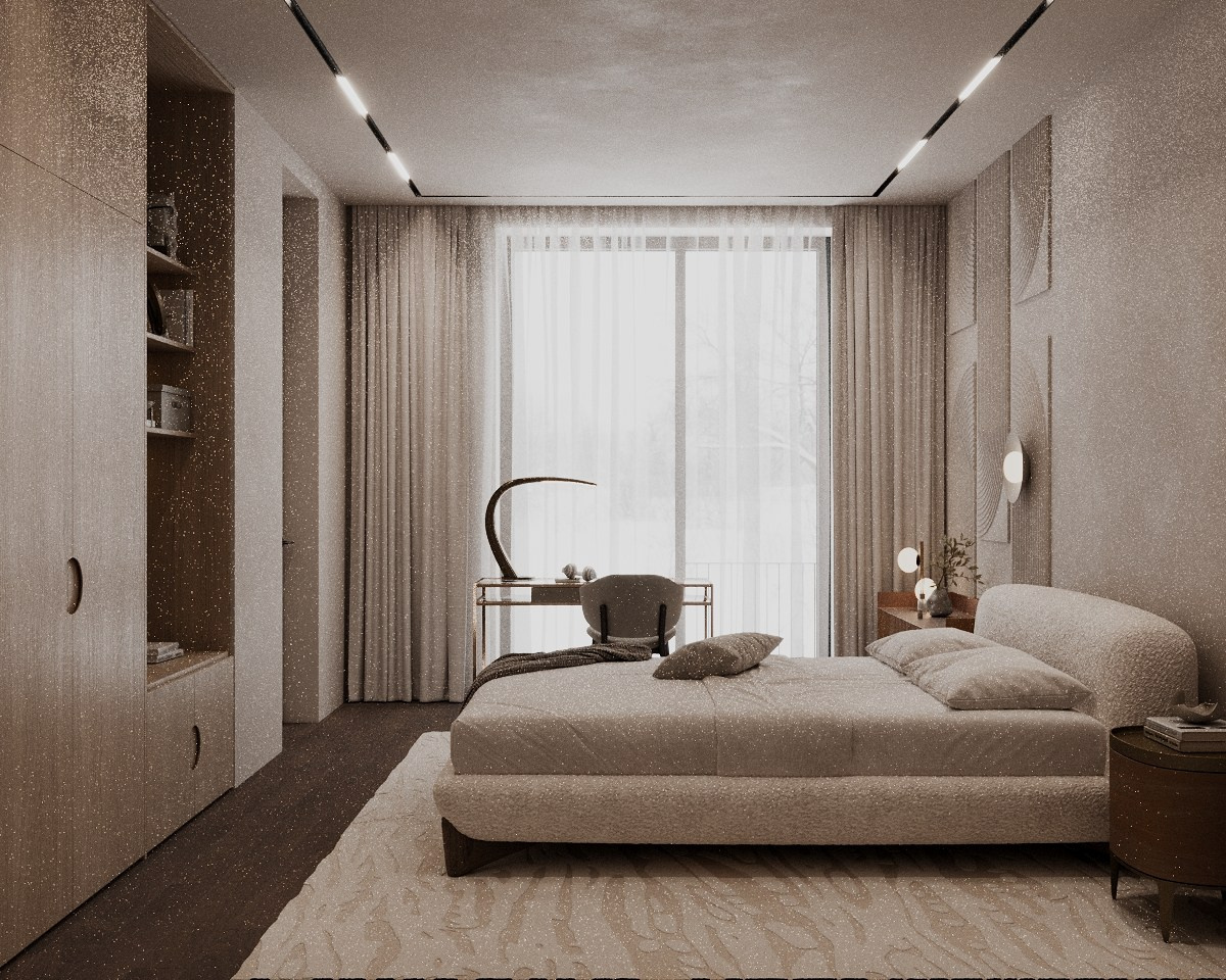 Бежевая спальня Жуковка. Визуализатор Векшина Елена